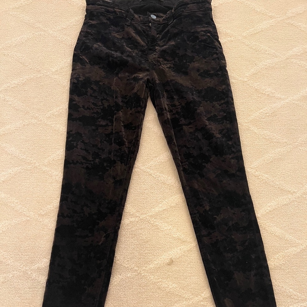 J Brand Skinny Pants Velvet Olive Camo